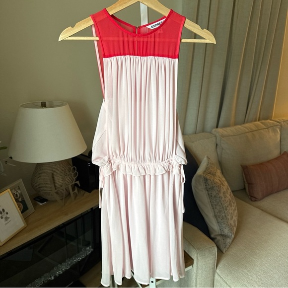 Express Women’s Red/pink Color Block Sleeveless Dress Size S - Picture 2 of 11